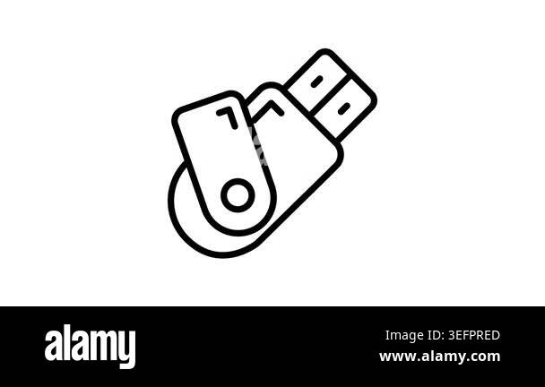 Get a glimpse of this USB port linear icon animation Stock Video ...
