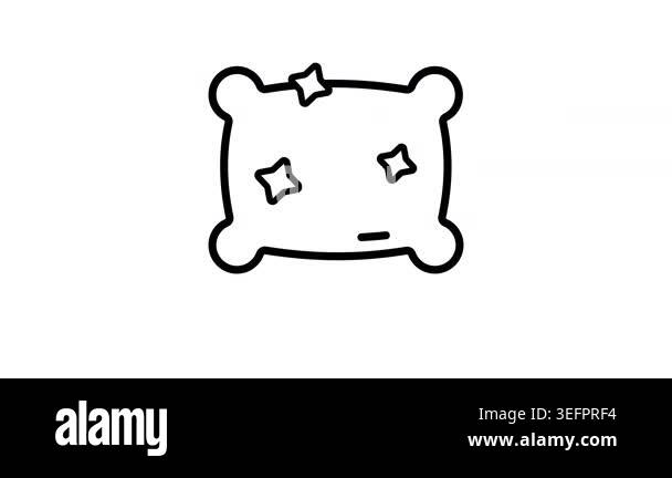 Trendy linear icon animation of fluffy clean pillow Stock Video Footage ...