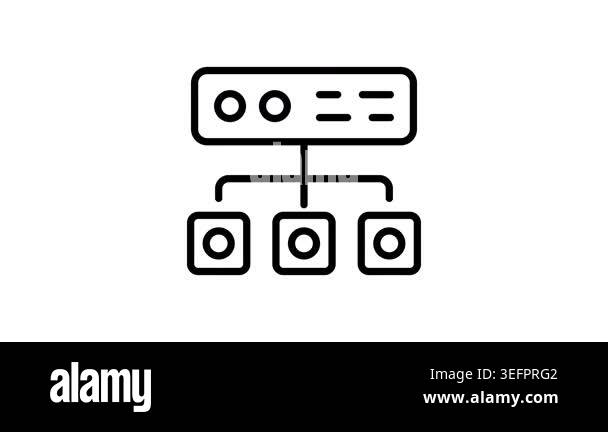 Check out this outline icon animation of server network Stock Video ...