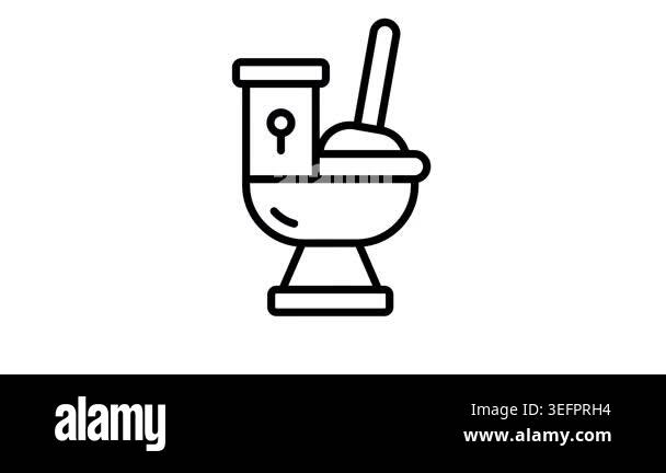 Trendy outline style icon animation of toilet plunger tool Stock Video ...