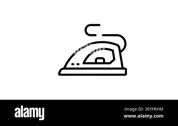 Sleek linear icon animation of steam iron machine Stock Video Footage ...