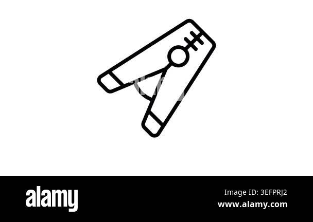 Premium linear icon animation of small clothes pin clip Stock Video ...