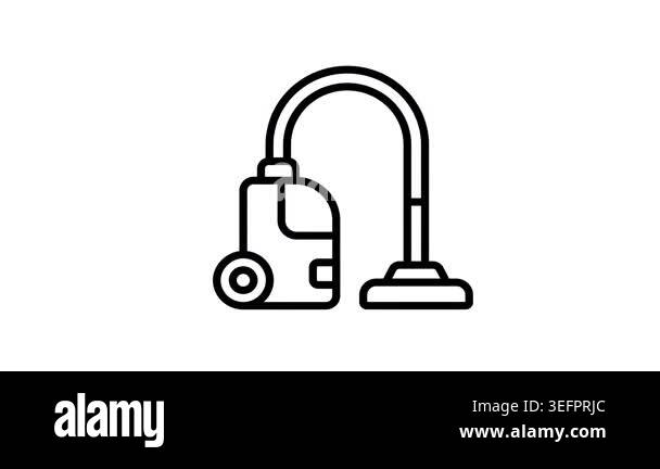 Handy outline style icon animation of home vacuum cleaner Stock Video ...