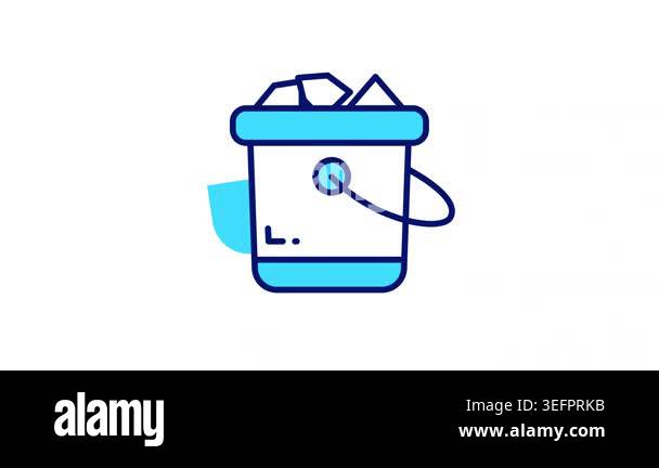 Editable animated icon of wine bottle bucket, beer bottles inside ice ...
