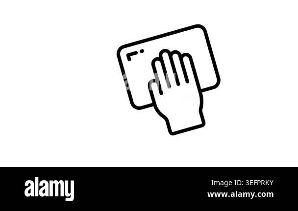 Trendy outline style icon animation of wiping hand gesture Stock Video ...