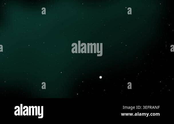 Abstract dark green particles floating in a black void, creating a ...