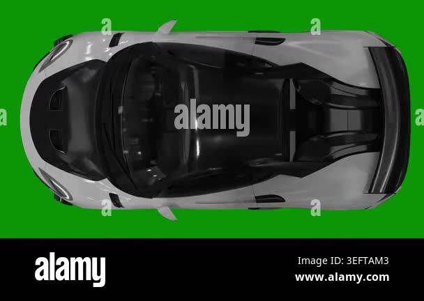 green sports car isolated on white background. top view. 3 d rendering ...
