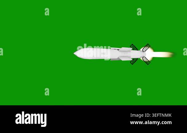 white rocket with a white background 3 d rendering Stock Video Footage ...