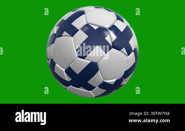 soccer flag in the form of a soccer ball on a white background. 3 d ...