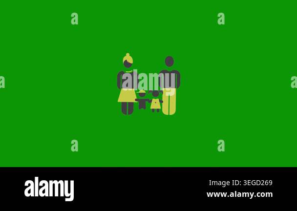 family flat icon, vector illustration Stock Video Footage - Alamy