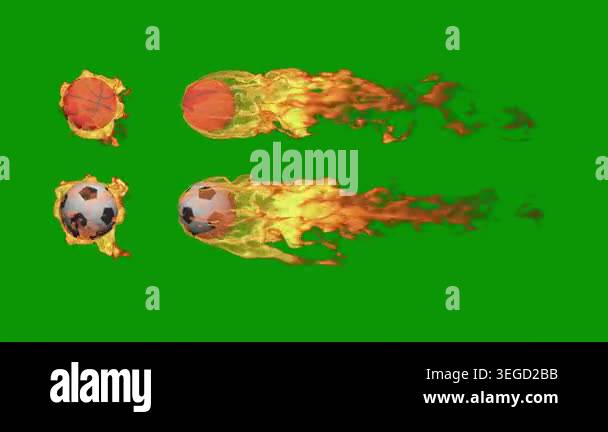 a 3 d rendering of a fire flames with a green background Stock Video ...