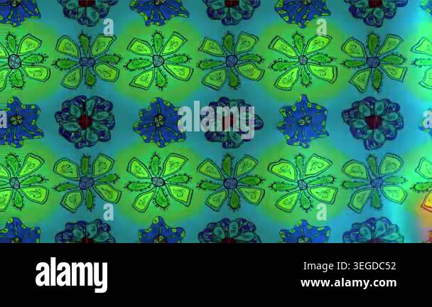 Motion footage background with colorful elements. Flowers. Vintage ...