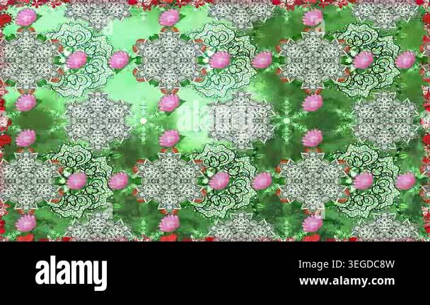 Motion footage background with colorful elements. Flowers. Vintage ...