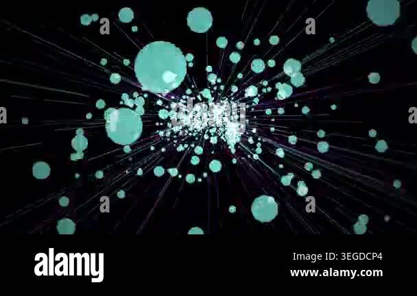 Abstract Digital Motion Background with Glowing Particles and Light ...
