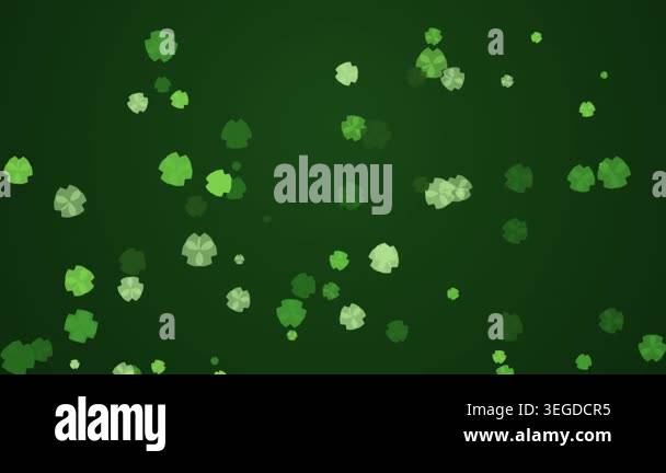 Floating Abstract Green Clover Shapes Background Motion Graphic Stock ...