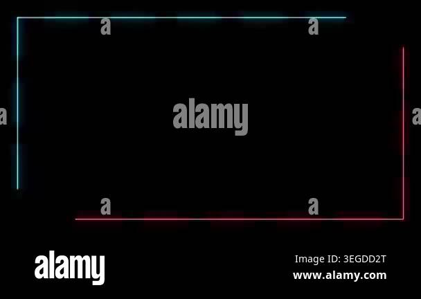 Abstract Neon Glowing Blue and Pink Border Frame Stock Video Footage ...