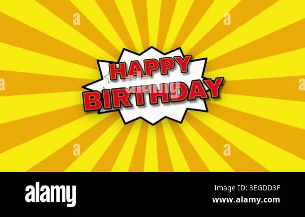 Happy Birthday Animated Greeting Pop Art Style Background Stock Video ...