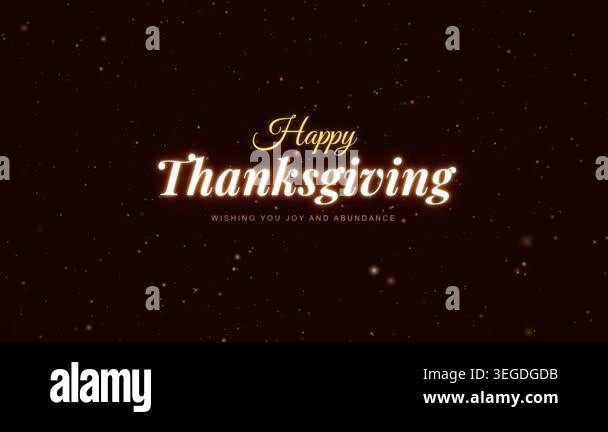 Elegant Happy Thanksgiving Greeting Card with Glowing Gold Particles ...