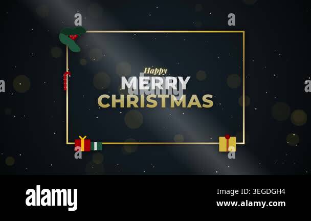 Elegant Merry Christmas Greeting Card Frame with Festive Holiday ...