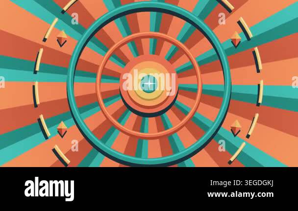 Seamlessly looping animation of a retro geometric background with ...