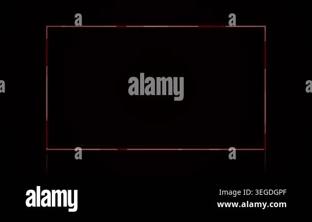 Animated glowing red rectangle frame with a running light effect on a ...