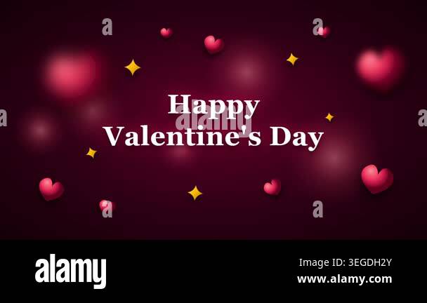 Happy Valentine's Day animated greeting card with floating hearts and ...