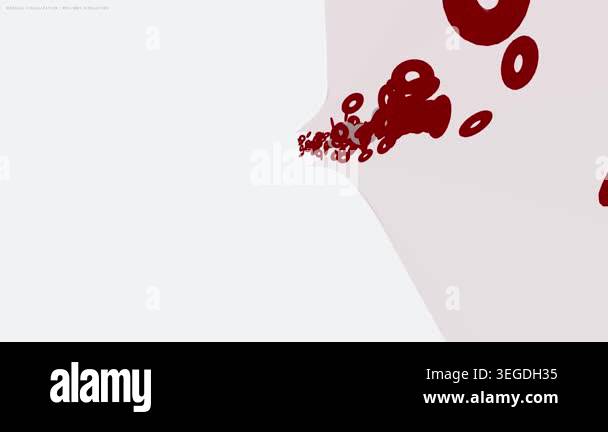 Medical visualization of red and white blood cells flowing through an ...