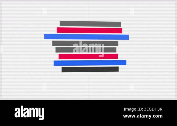 Minimalist abstract animation of colorful stacked horizontal bars ...