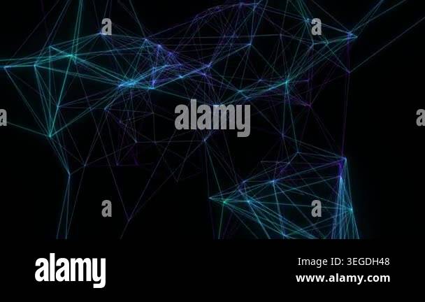 Abstract plexus network structure with glowing nodes and lines ...