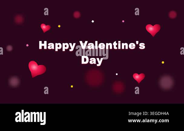 Happy Valentine's Day animated greeting card with floating hearts and ...