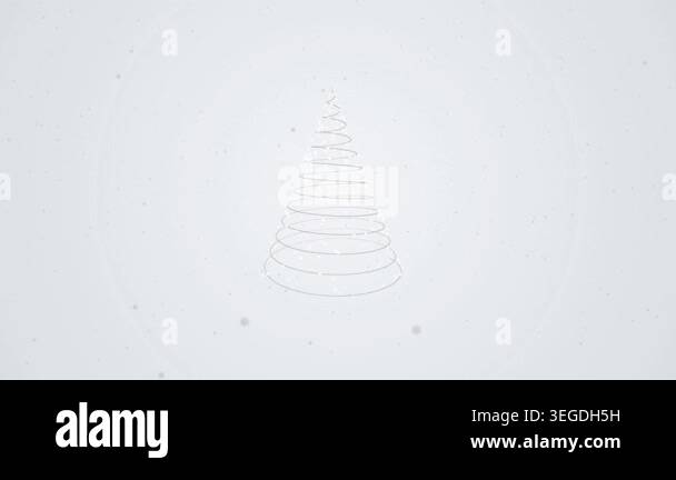 Minimalist animated Christmas tree formed by a rotating spiral line ...