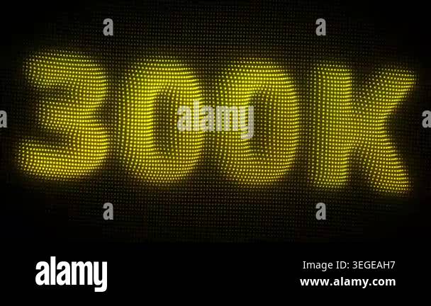 3D Golden 300K, Three Hundred Thousand Number Particle Animation on ...