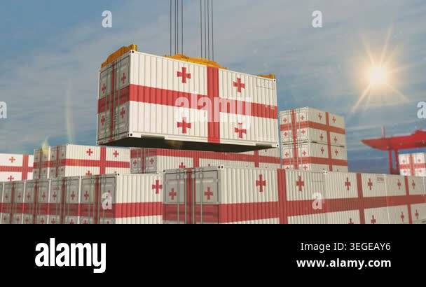 Georgia export import and production containers cargo crane. Business ...