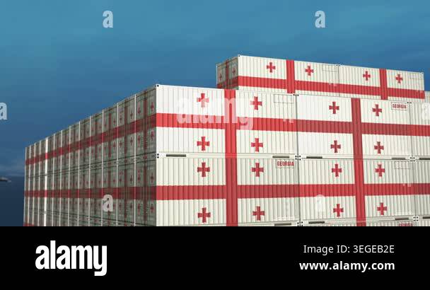 Georgia export import and production containers on a cargo ship ...
