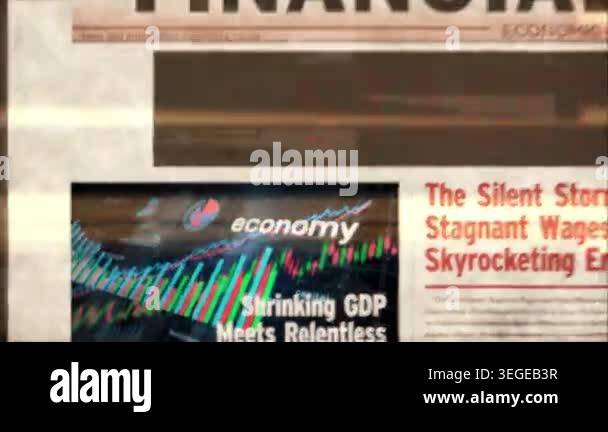 Stagflation crisis breaking news. Inflation and recession title ...