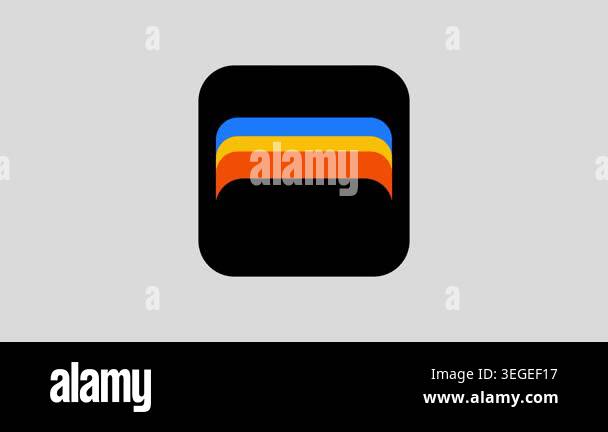 A colorful macOS-style app icon with vivid orange yellow and blue ...