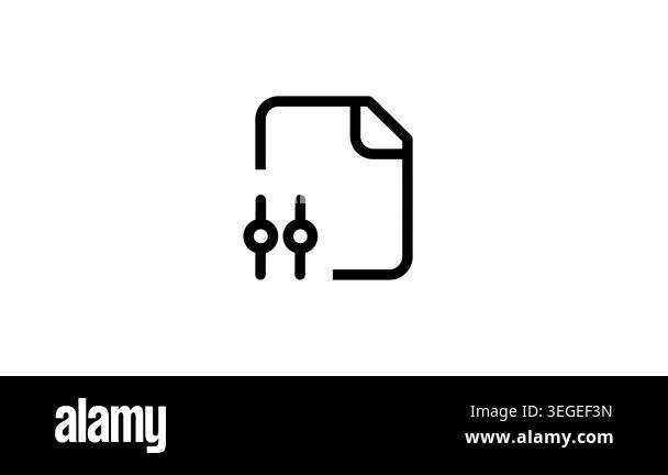 A document icon with vertical adjustment or version control nodes ...
