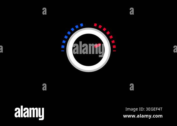 A minimal dark circular timer or clock dial with a small red dot ...