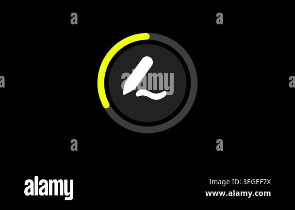 A dark circular dial with a yellow-green stylized letter L or speed ...