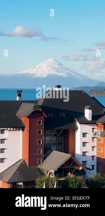 Osorno Volcano At Osorno In Los Lagos Chile. Volcano Landscape. Sky ...
