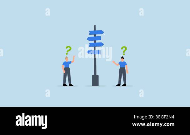 Decision choice, 4k animation confused businesswoman make decision ...