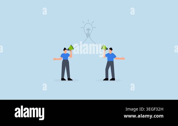 Communication message, 4k animation of business people talk on ...