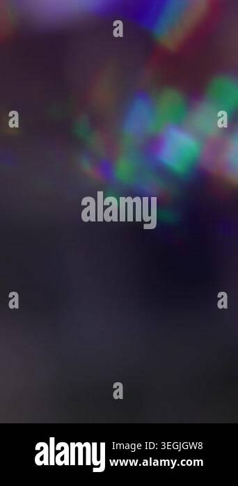 Vertical video. Gradient bokeh reflection. Shimmering glow. Red green ...