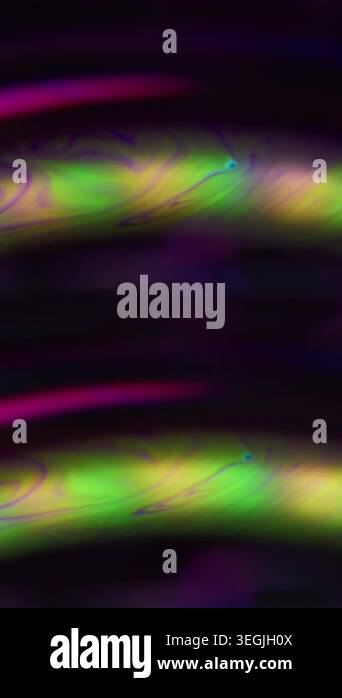 Vertical video. Defocused colorful fluid. Gasoline texture. Blue yellow ...
