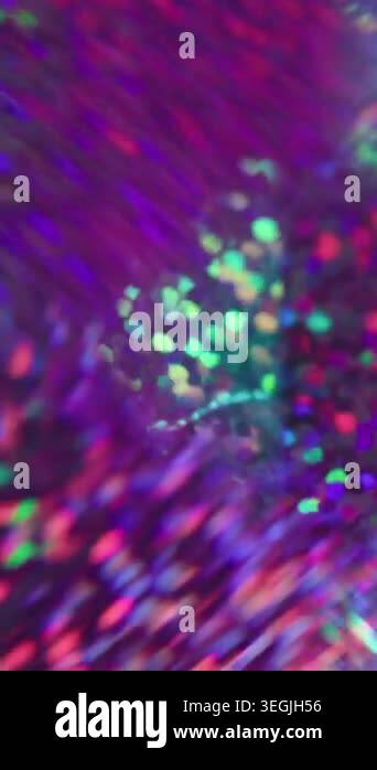 Vertical video. Blur disco light. Gradient reflection. Bokeh colorful ...