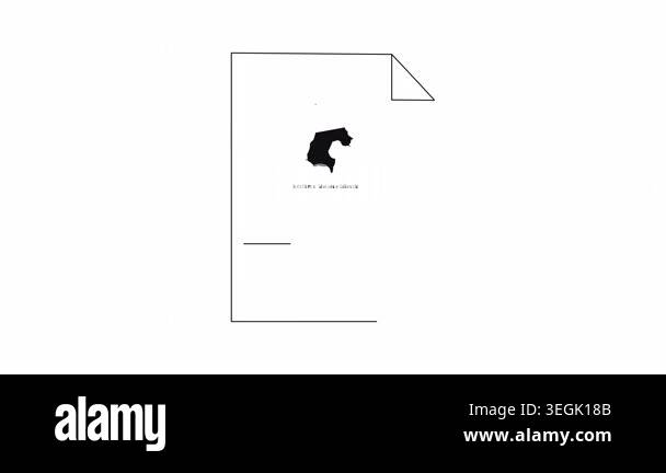 A minimalist graphic of a document featuring a black silhouette of a ...