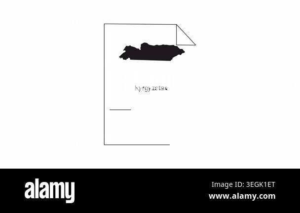 A simple line art icon representing a document with the map of ...
