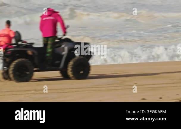 Big waves crushing in winter season. Nazare, Portugal - December 13 ...