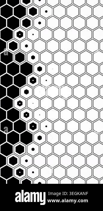 animation showcases a hexagonal grid pattern. Cells smoothly transition ...