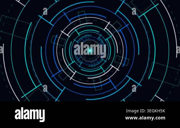 Futuristic Digital Tunnel Loop Abstract Technology Background Stock ...